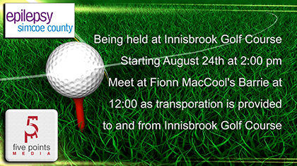 Epilepsy Simcoe County Supported by Fionn MacCool's Barrie Through Golf Tournament, 2019