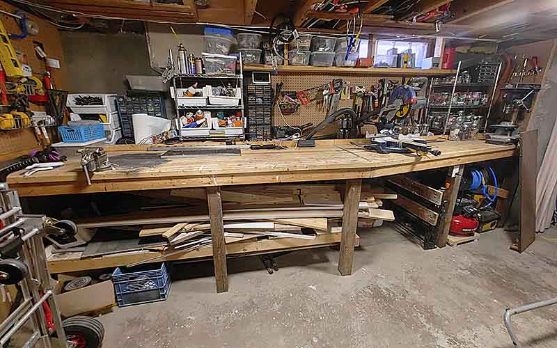 We also have a 16 foot long workbench and every tool known to man for residents to use to hone their skills and make repairs.