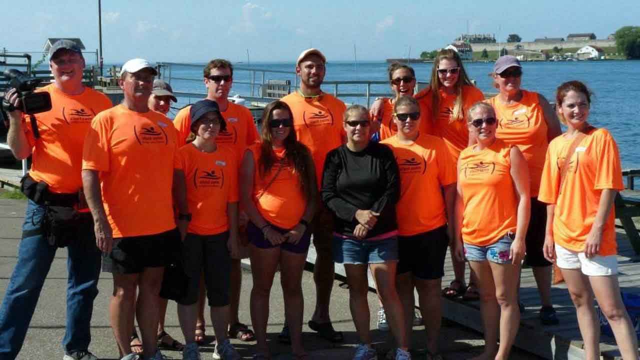 Brenda's crew consisted of fellow open-water swimmers and a lot of ASL translators