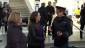 Chief Greenwood chatting with Lisa Spinks Smith of the Women and Children's Shelter