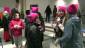 The 'Pussy' hat of the anti-Trump protests were prominent